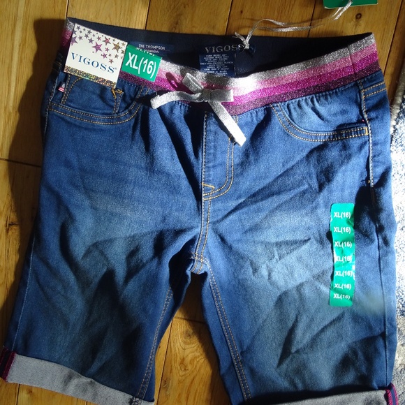 NWT VIGOSS GIRLS GLITTER WAISTBAND BERMUDA SHORTS - Picture 6 of 6